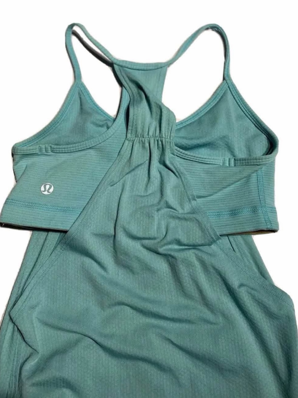 lululemon Teal Racerback Tank with Built-In Shelf Bra